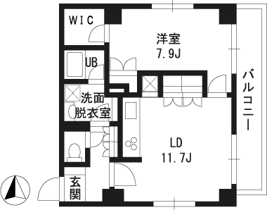 ２０１号室間取り