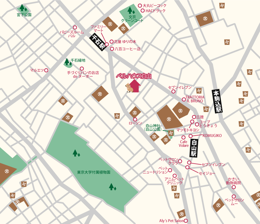 ベルハウス白山 周辺マップ